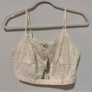 Cream laced crop top - American Eagle